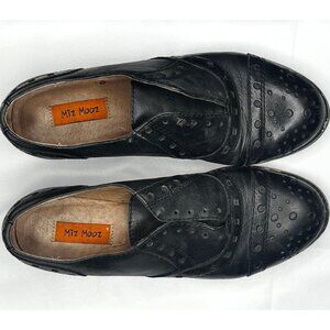 Miz Mooz Black Polka-Dot Leather Oxfords Loafers